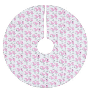Jupon De Sapin En Polyester Brossé Caricature en trio flamand rose mou