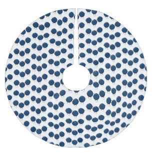 Jupon De Sapin En Polyester Brossé Caricature mignonne de bleuets violets