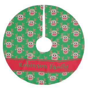 Jupon De Sapin En Polyester Brossé Caricature Motif Red Green