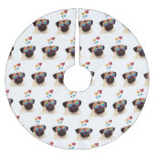 Jupon De Sapin En Polyester Brossé Carlin Chien avec Coeurs Saint-Valentin (Devant)