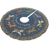 Jupon De Sapin En Polyester Brossé Carousel of Christmas Dreams (Angle)