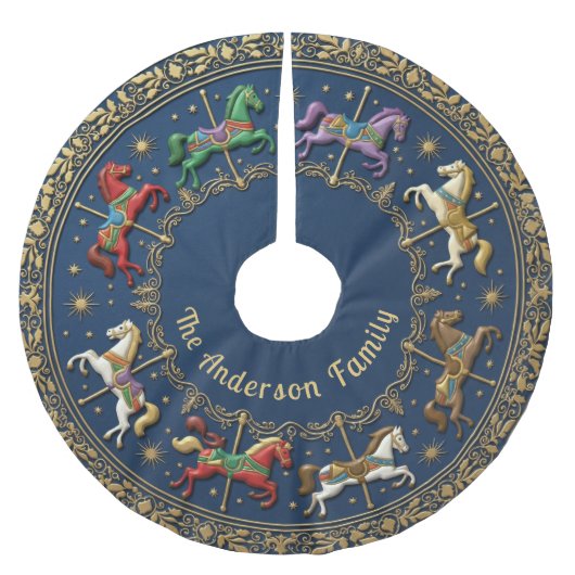 Jupon De Sapin En Polyester Brossé Carousel of Christmas Dreams (Devant)