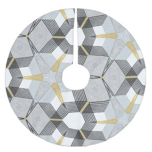 Jupon De Sapin En Polyester Brossé Carré hexagone coloré : kaléidoscope géométrique.