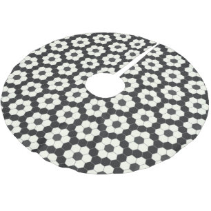 Jupon De Sapin En Polyester Brossé Carreau géométrique hexagonal noir et blanc Rétro 