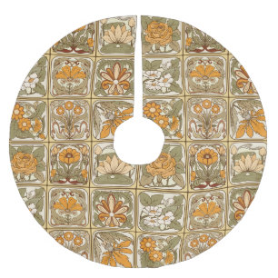 Jupon De Sapin En Polyester Brossé Carreaux Art Nouveau : Style céramique Vintage