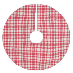 Jupon De Sapin En Polyester Brossé Carreaux Gingham Rouge et Blanc