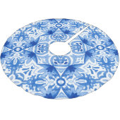 Jupon De Sapin En Polyester Brossé Carrelage blanc bleu, motif aquarelle sans couture (Angle)