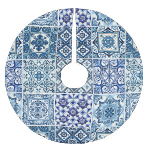 Jupon De Sapin En Polyester Brossé Carrelage méditerranéen, Portugais, Azulejo, Majol