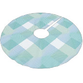 Jupon De Sapin En Polyester Brossé Carrés géométriques verts (Angle)