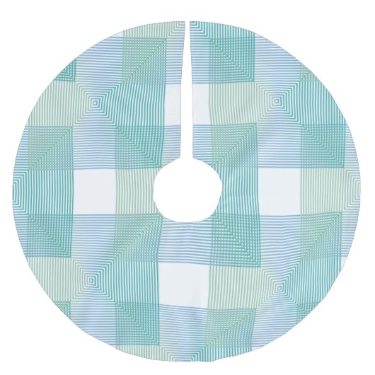 Jupon De Sapin En Polyester Brossé Carrés géométriques verts (Devant)