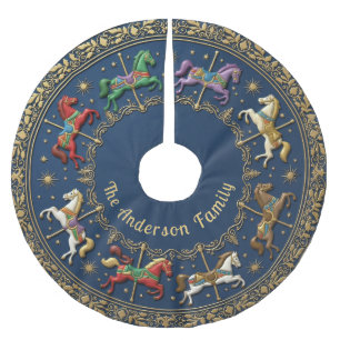 Jupon De Sapin En Polyester Brossé Carrousel de rêves de Noël