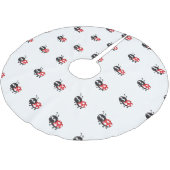 Jupon De Sapin En Polyester Brossé Carton mignon Ladybug (Angle)