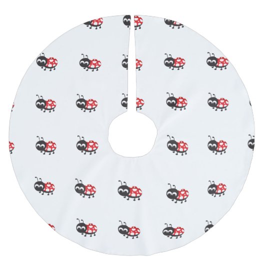 Jupon De Sapin En Polyester Brossé Carton mignon Ladybug (Devant)