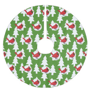 Jupon De Sapin En Polyester Brossé Cartoon Red Cardinal