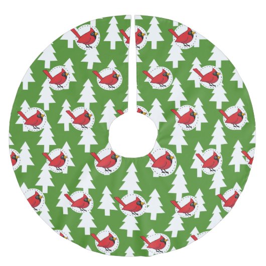 Jupon De Sapin En Polyester Brossé Cartoon Red Cardinal (Devant)