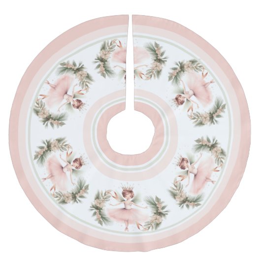 Jupon De Sapin En Polyester Brossé Casse-noix Ballerina Ballet rose Élégant (Devant)
