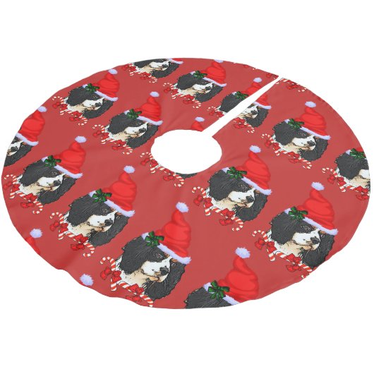 Jupon De Sapin En Polyester Brossé Cavalier King Charles Spaniel Noël Joyeux (Angle)
