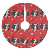 Jupon De Sapin En Polyester Brossé Cavalier King Charles Spaniel Noël Joyeux (Devant)
