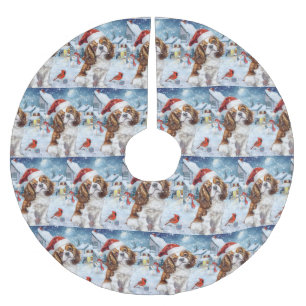 Jupon De Sapin En Polyester Brossé Cavalier King Merveilleux Noël Joyeux Noël