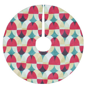 Jupon De Sapin En Polyester Brossé Cercle vintage, motif abstrait transparent.