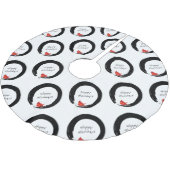 Jupon De Sapin En Polyester Brossé Cercle zen avec Cardinal de Noël (Angle)