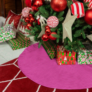 Jupon De Sapin En Polyester Brossé Cercles concentriques minces rose chaud