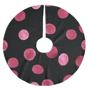 Jupon De Sapin En Polyester Brossé Cercles d'aquarelle Motif Arrière - plan noir