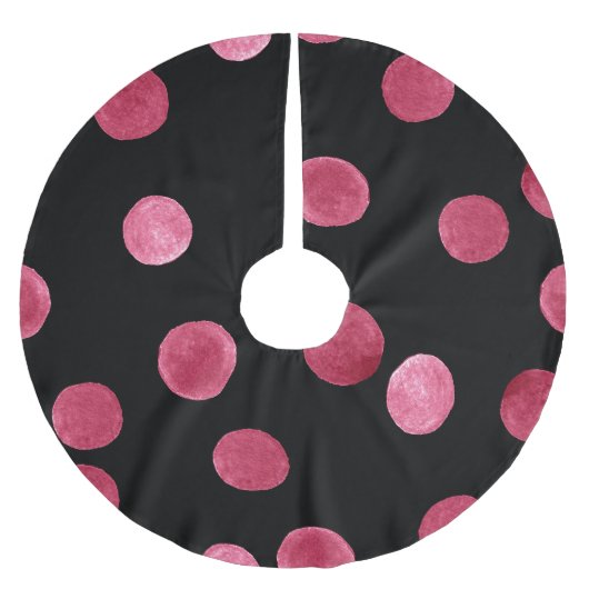 Jupon De Sapin En Polyester Brossé Cercles d'aquarelle Motif Arrière - plan noir (Devant)