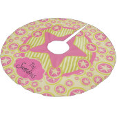 Jupon De Sapin En Polyester Brossé Cercles, étoiles, bandes Jupe d'arbre personnalisé (Angle)