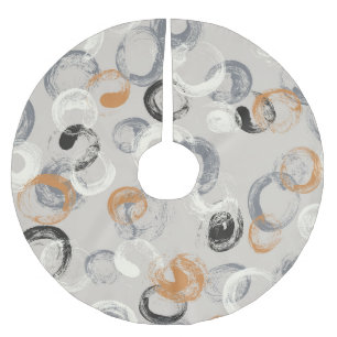 Jupon De Sapin En Polyester Brossé Cercles Gris: Motif Simple Sans Couture