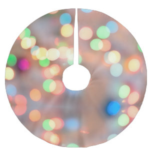 Jupon De Sapin En Polyester Brossé Cercles ronds en pastel colorés hors focale Bokeh