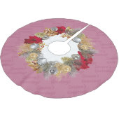 Jupon De Sapin En Polyester Brossé Cérémie de Noël rose (Angle)