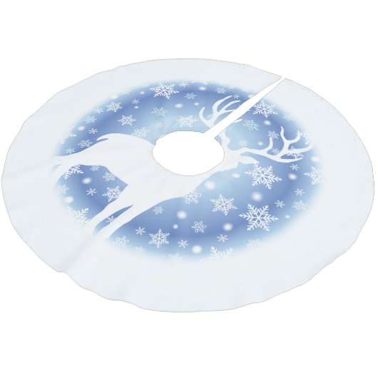 Jupon De Sapin En Polyester Brossé Cerf de Jupe d'Arbre de Vacances (Angle)