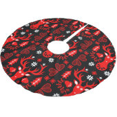 Jupon De Sapin En Polyester Brossé Cerf de Noël rouge scandinave (Angle)