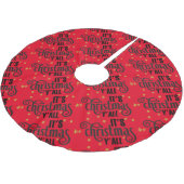 Jupon De Sapin En Polyester Brossé C'est Noël Y'All Word Art (Angle)