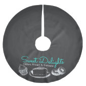 Jupon De Sapin En Polyester Brossé Chalet de boulangerie sucrée Noël (Devant)