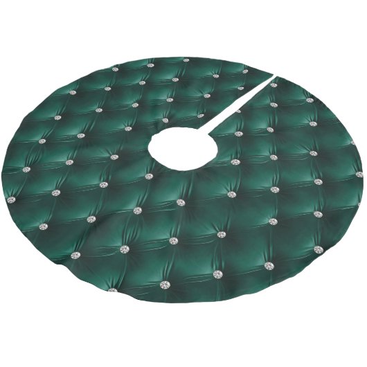 Jupon De Sapin En Polyester Brossé Chaleureux Turquoise Vert Faux Velvet (Angle)