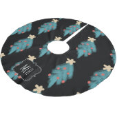 Jupon De Sapin En Polyester Brossé Chalk de Noël Doodles Arbre Famille initiale (Angle)