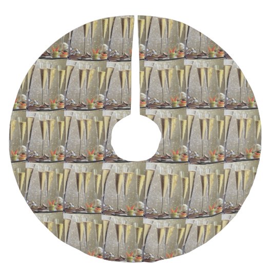 JUPON DE SAPIN EN POLYESTER BROSSÉ CHAMPAGNE DELIGHT TREE SKIRT (Devant)