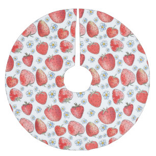 Jupon De Sapin En Polyester Brossé Champs de fraises : Fraîcheur d'été