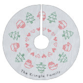 Jupon De Sapin En Polyester Brossé Chandail de Noël moche père Noël (Devant)