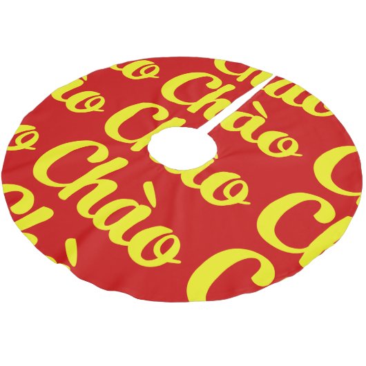 Jupon De Sapin En Polyester Brossé Chào / Hello ~ Vietnam / Vietnamien / Tiêt Viêt (Angle)
