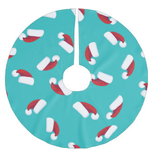 Jupon De Sapin En Polyester Brossé Chapeaux de Père Noël Aqua Turquoise Bleu Clair & 