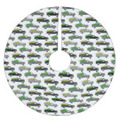 Jupon De Sapin En Polyester Brossé Charmant Camions de ramassage de Noël Mignons Noël (Devant)