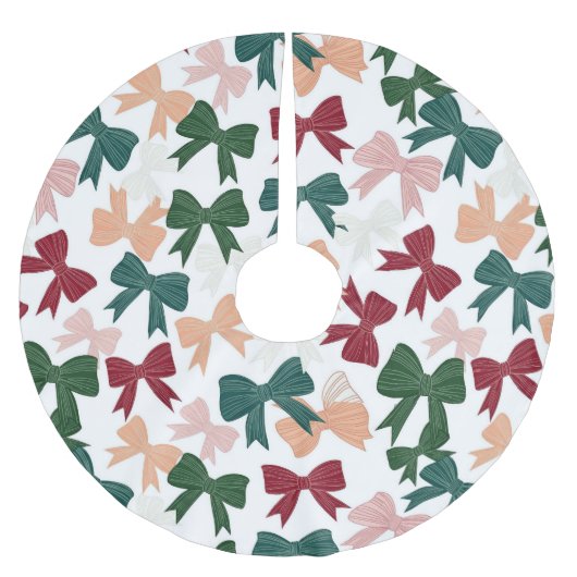 Jupon De Sapin En Polyester Brossé Charme de ruban festif (Devant)