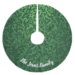 Jupon De Sapin En Polyester Brossé Charme Vintage Foliage Vert Noël Vert