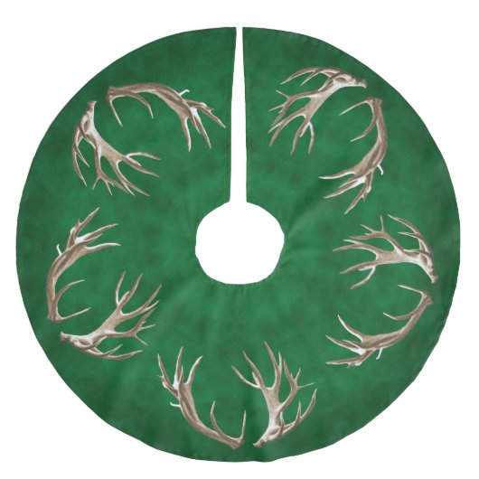 Jupon De Sapin En Polyester Brossé Chasseur Green Deer Antlers (Devant)