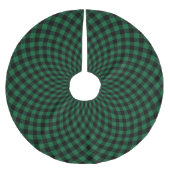 Jupon De Sapin En Polyester Brossé Chasseur rond Green Plaid Check (Devant)