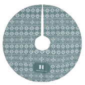 Jupon De Sapin En Polyester Brossé Chasseur vert et blanc Motif Monogramme (Devant)