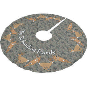 Jupon De Sapin En Polyester Brossé Chasseurs Cerf et Camo VOTRE NOM Arbre Jupe